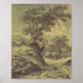 Boom  kunst - digitale afdruk gewijzigd poster