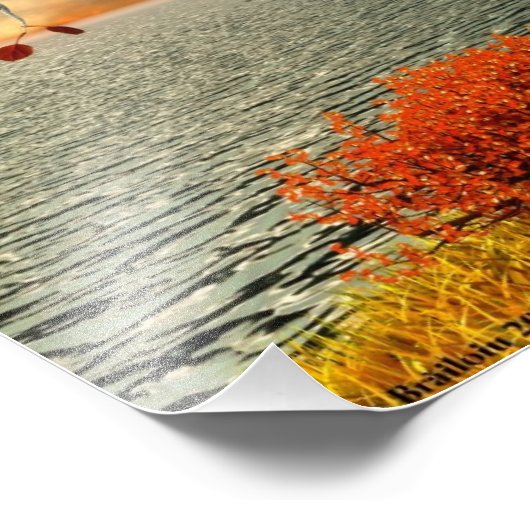 Boom langs de oceaan foto afdruk (Hoek)