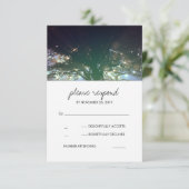 Boom Lights Rustic Romantic Wedding RSVP Kaartje (Staand voorkant)
