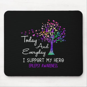 Boom-lint ik steun mijn Hero Epilepsy Bewustheid Muismat