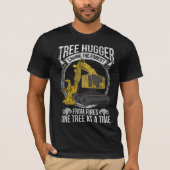 Boom Logging Joke Forestry Harvester T-shirt (Voorkant)
