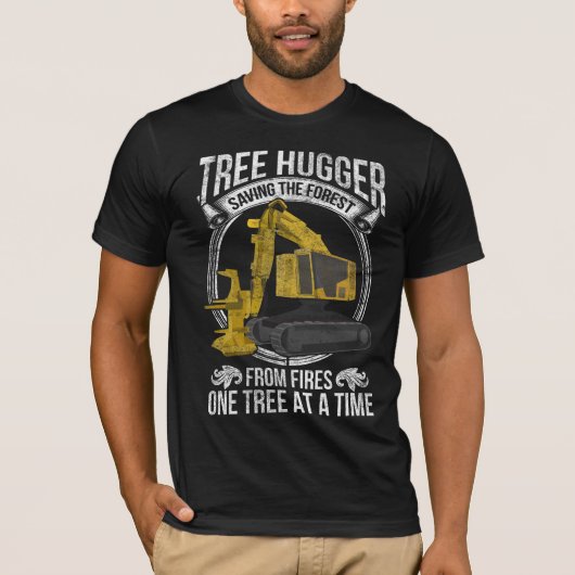 Boom Logging Joke Forestry Harvester T-shirt (Voorkant)