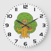 Boom met Bos Dieren Schattigee Natuur Grote Klok (Voorkant)