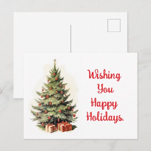 Boom met Cadeaus vakantie Briefkaart (Voorkant / Achterkant)