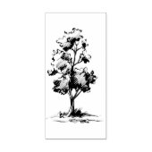 Boom met gehakte kunststempel 	rubberstempel (Afrduk)