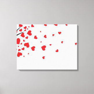 Boom met hartblaadjes canvas afdruk