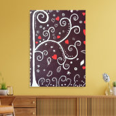 Boom met harten van Michael Dooley Canvas Afdruk (Insitu (Woonkamer))