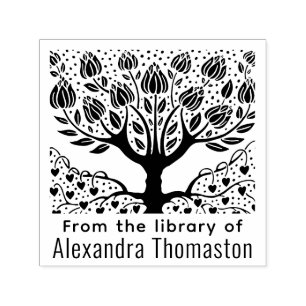 Boom met Hartvormige Wortels #2 Bibliotheekboek Zelfinktende Stempel