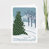 Boom met lichte sneeuw leeg kaart (Voorkant)