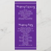 Boom met mousserende lichten paars trouwprogramma programma (Achterkant)