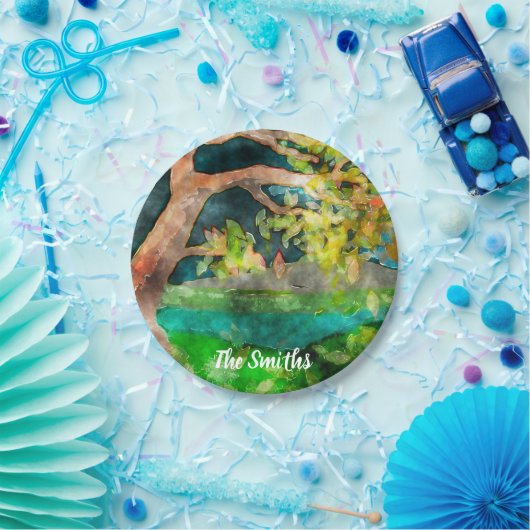 Boom met windklem papieren bordje (Feest)