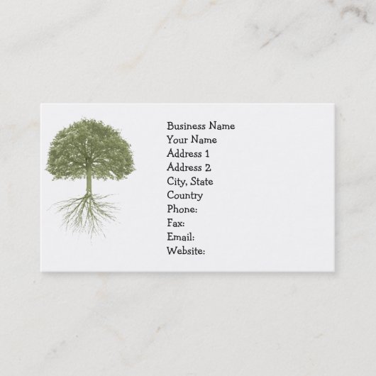 "Boom met wortels" elegante Visitekaartjes (Voorkant)
