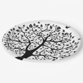 Boom met zwart en wit leven papieren bordje (Gekanteld)