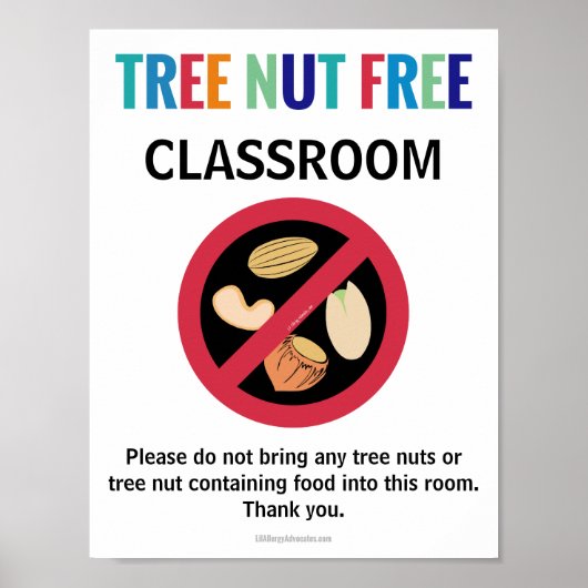 Boom Nut Free Classroom Gepersonaliseerd Allergy S Poster (Voorkant)
