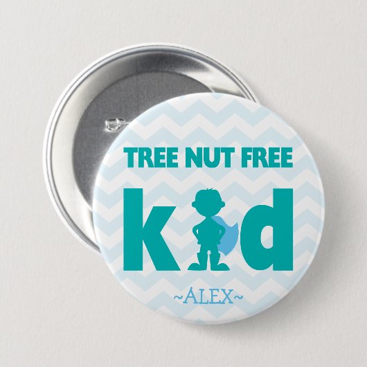 Boom Nut Free Superheld Boy Button (Voorkant /achterkant)
