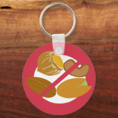 Boom Nut Free Symbool Red Nut Allergy Kinder Sleutelhanger (Voorkant)