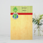 Boom op de top van Earth Roots Stationery Briefpapier (Staand voorkant)