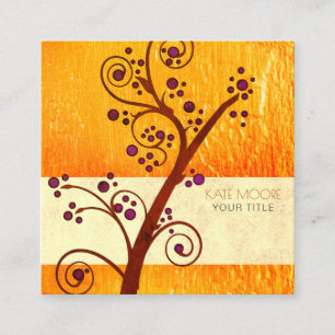 Boom op goud metallic holistische coach of therape vierkante visitekaartje