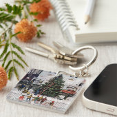 Boom op het stadsplein sleutelhanger (Voorkant Rechts)