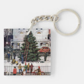 Boom op het stadsplein sleutelhanger (Achterkant)