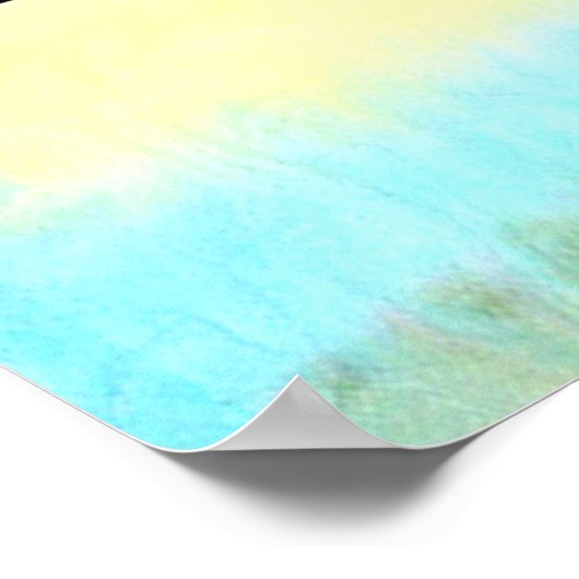 Boom op Vellum met Waterverf achtergrond Poster (Hoek)