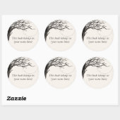 Boom, oude krantenkwaliteit ronde sticker (Vel)