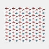 Boom Patroon Roze Koekjesvorm Kerstmis Fleece Deken (Voorkant (Horizontaal))