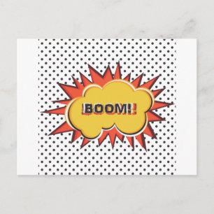 Boom Pop Art Comic Book Explosie cartoon Briefkaart