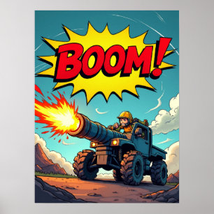 BOOM ! Poster de l'explosion d'un canon à bande de