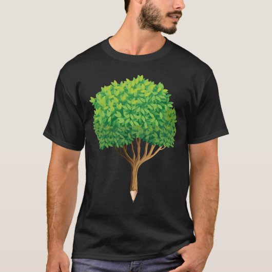 Boom Potlood Inspirerend Natuur Lover Artist T-shirt (Voorkant)