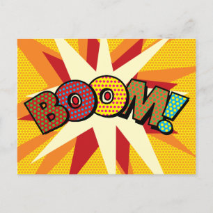 BOOM Pret Retro Stripboek Pop Art Aankondigingskaart