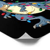 Boom rex dinosaurus kerst  poster (Hoek)