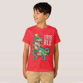 Boom Rex Shirt Kerstmis T-Rex kerstdinosaurus (Voorkant volledig)