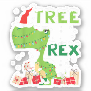Boom Rex verlicht kerstboom T-rex T-shirt Dinos Sticker