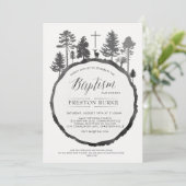 Boom Ring met Deer Doop Uitnodiging (Staand voorkant)