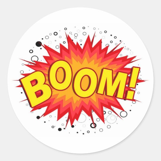 Boom! Ronde Sticker (Voorkant)