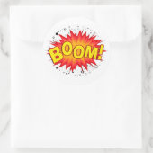 Boom! Ronde Sticker (Tas)