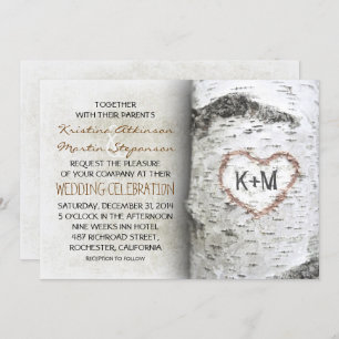 Boom Rustic Wedding Invitations Kaart