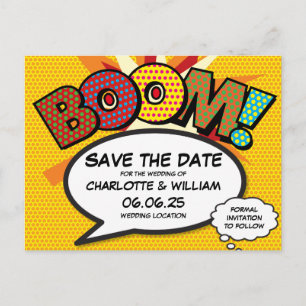 BOOM Save the Date Fun Modern Kleurrijk Aankondigingskaart