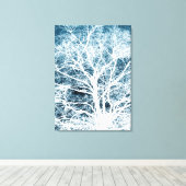 Boom silhouet canvas afdruk (Insitu (Houten vloer))