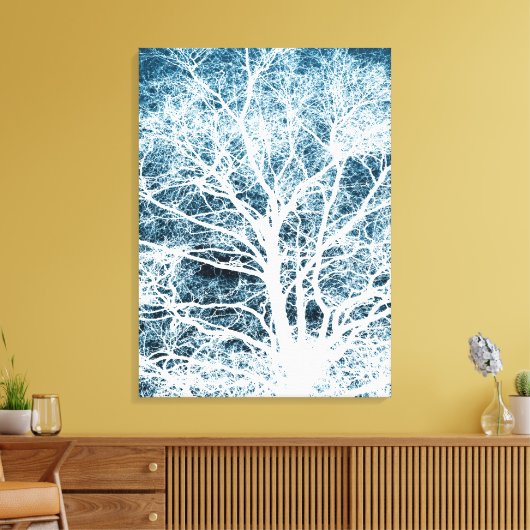 Boom silhouet canvas afdruk (Insitu (Woonkamer))