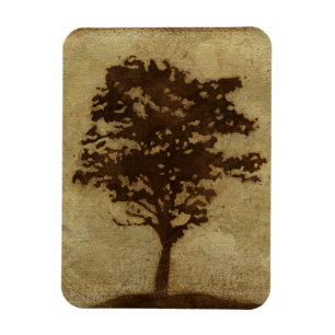 Boom Silhouette op Bronze Achtergrond Magneet