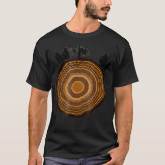 Boom Slice Bossen Thicket Tree Rings T-shirt