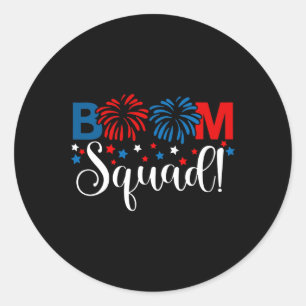 Boom Squad 4 juli T-shirt Vuurwerk Onafhankelijkhe Ronde Sticker