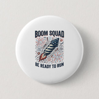 Boom Squad Patriottische Vuurwerk Vintage T-shirt  Ronde Button 5,7 Cm