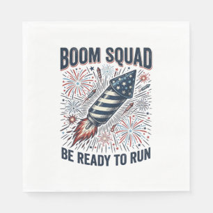Boom Squad Patriottische Vuurwerk Vintage T-shirt Servet