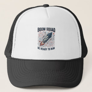 Boom Squad Patriottische Vuurwerk Vintage T-shirt Trucker Pet