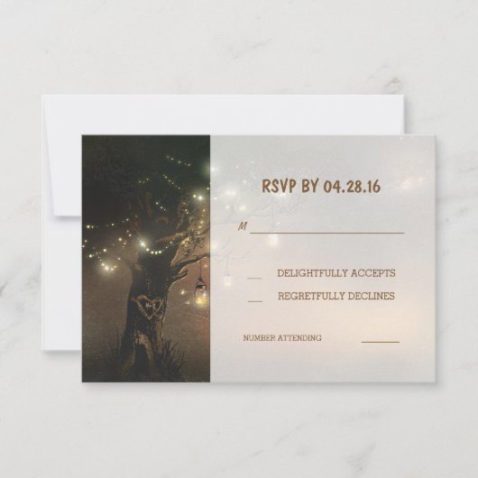 boom string lichten metselaar potten bruiloft RSVP (Voorkant)
