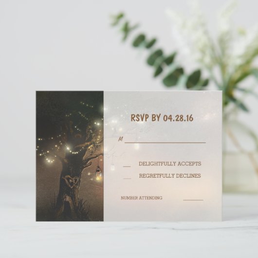 boom string lichten metselaar potten bruiloft RSVP (Staand voorkant)