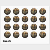Boom String Lights Rustiek Land Bruiloft Ronde Sticker (Vel)